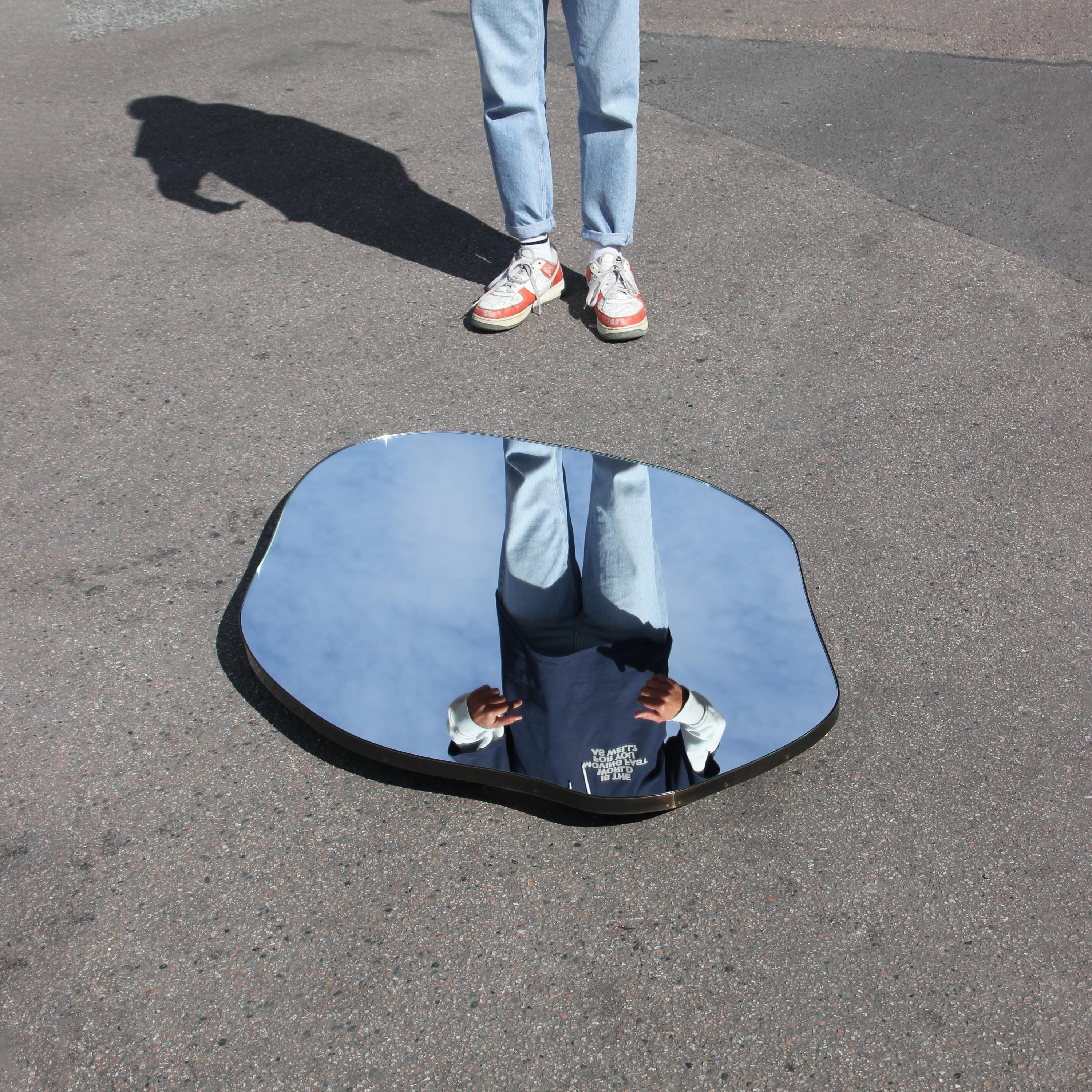 Freeform Organic Shape Mirror with Bronze Patina Frame - B In New Condition For Sale In London, GB