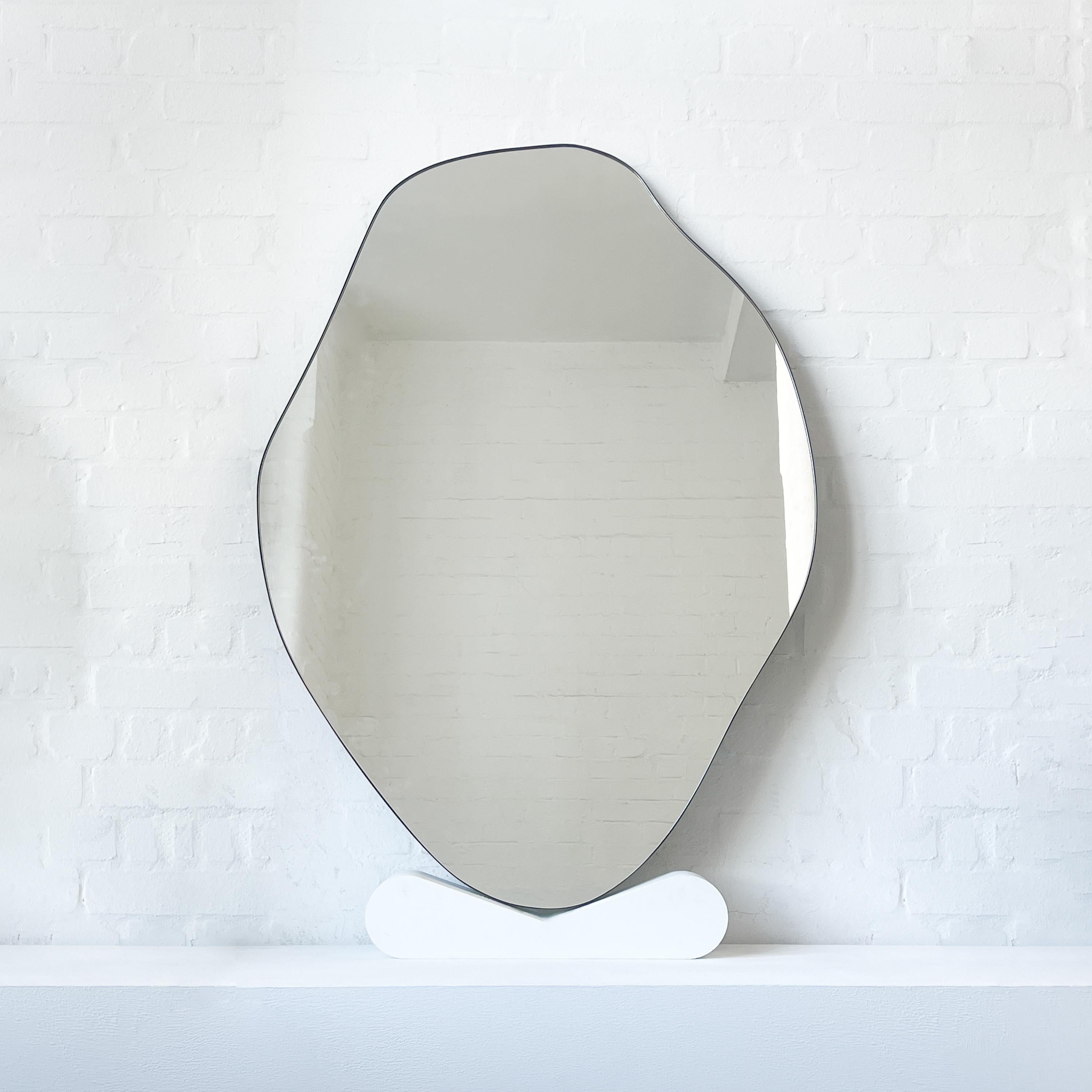 Contemporary Freeform Organic Shape Mirror with Bronze Patina Frame - B For Sale