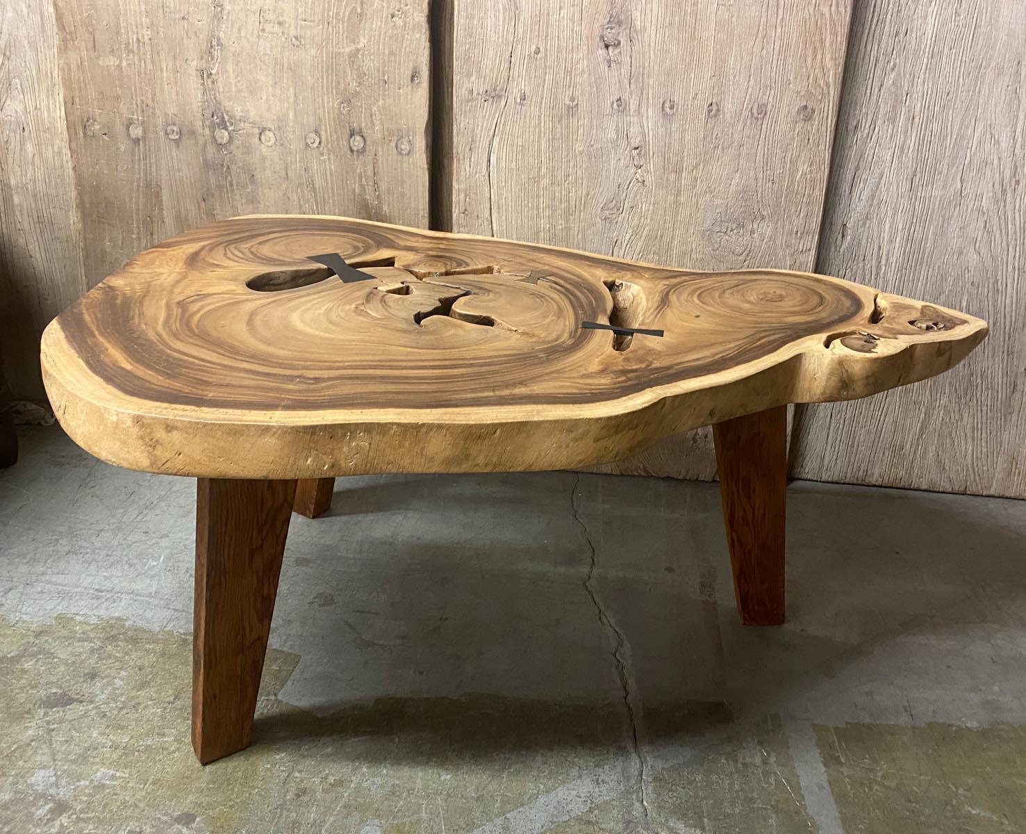 Organic Modern Freeform Albezia Wood Table