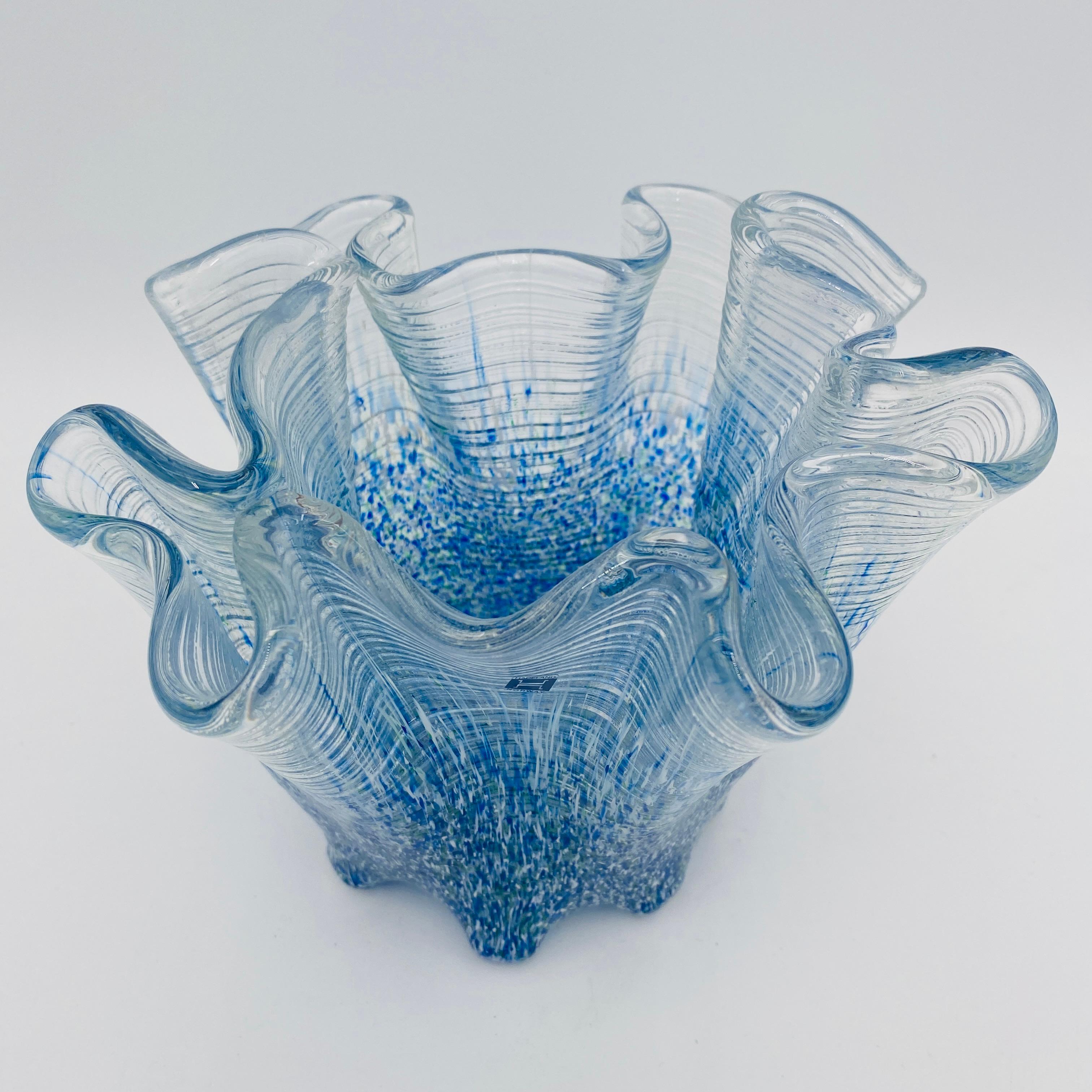 Fait main Vase en verre d'art de forme libre par Severin Brørby pour Hadeland Norvège, années 1970 en vente