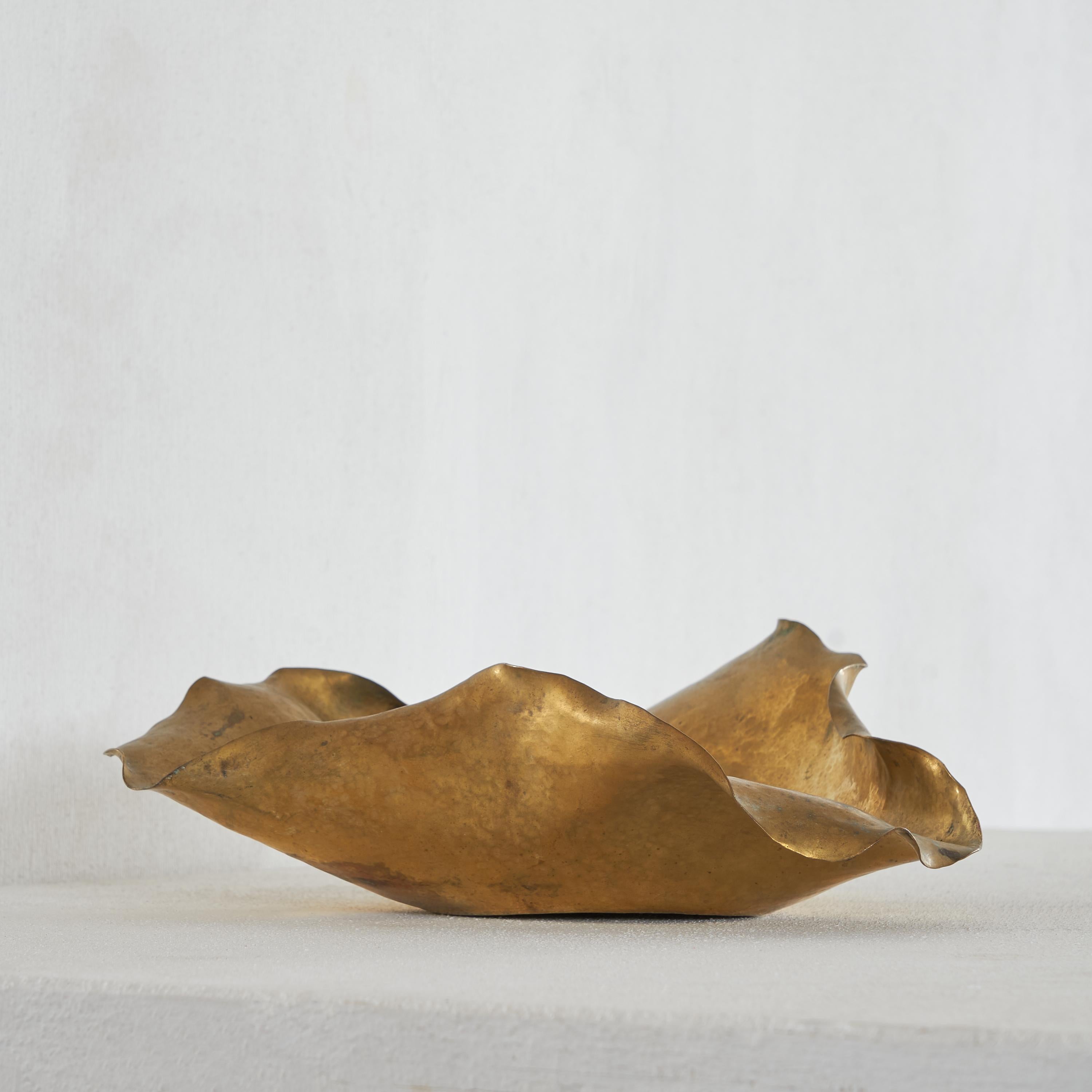 Italian Freeform Bowl in Patinated Brass