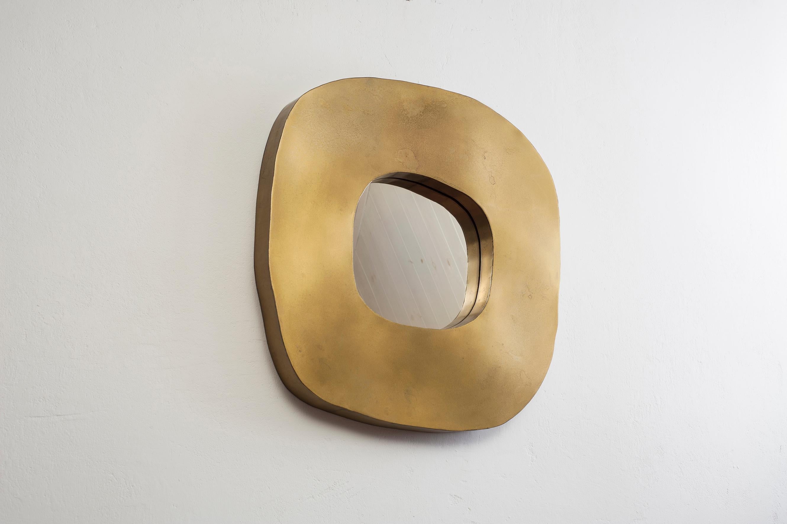 Modern Freeform Brass Mirror by Lukasz Friedrich For Sale