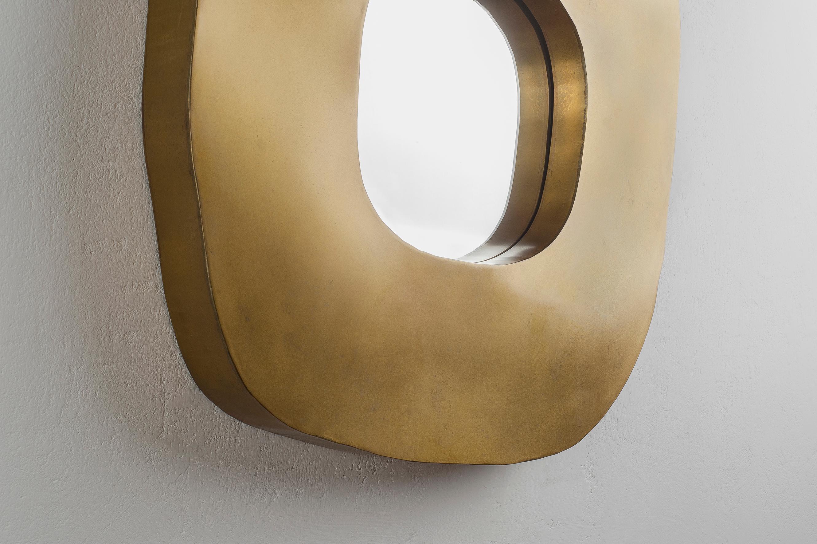 Contemporary Freeform Brass Mirror by Lukasz Friedrich For Sale