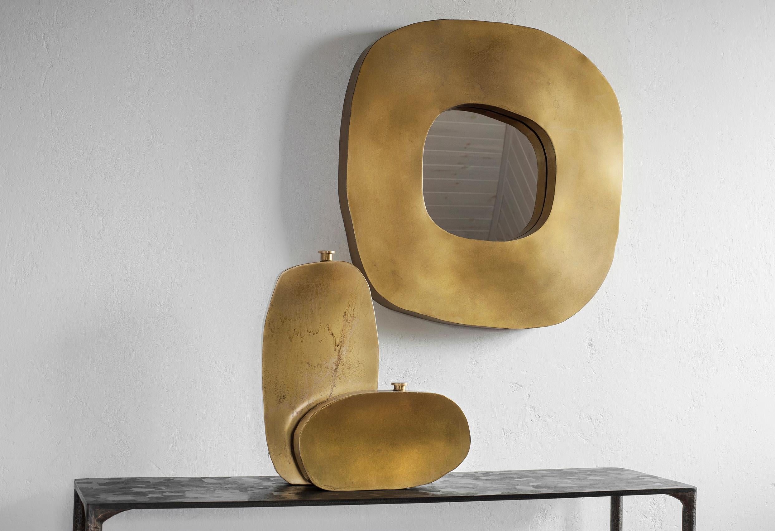 Freeform Brass Mirror by Lukasz Friedrich For Sale 1