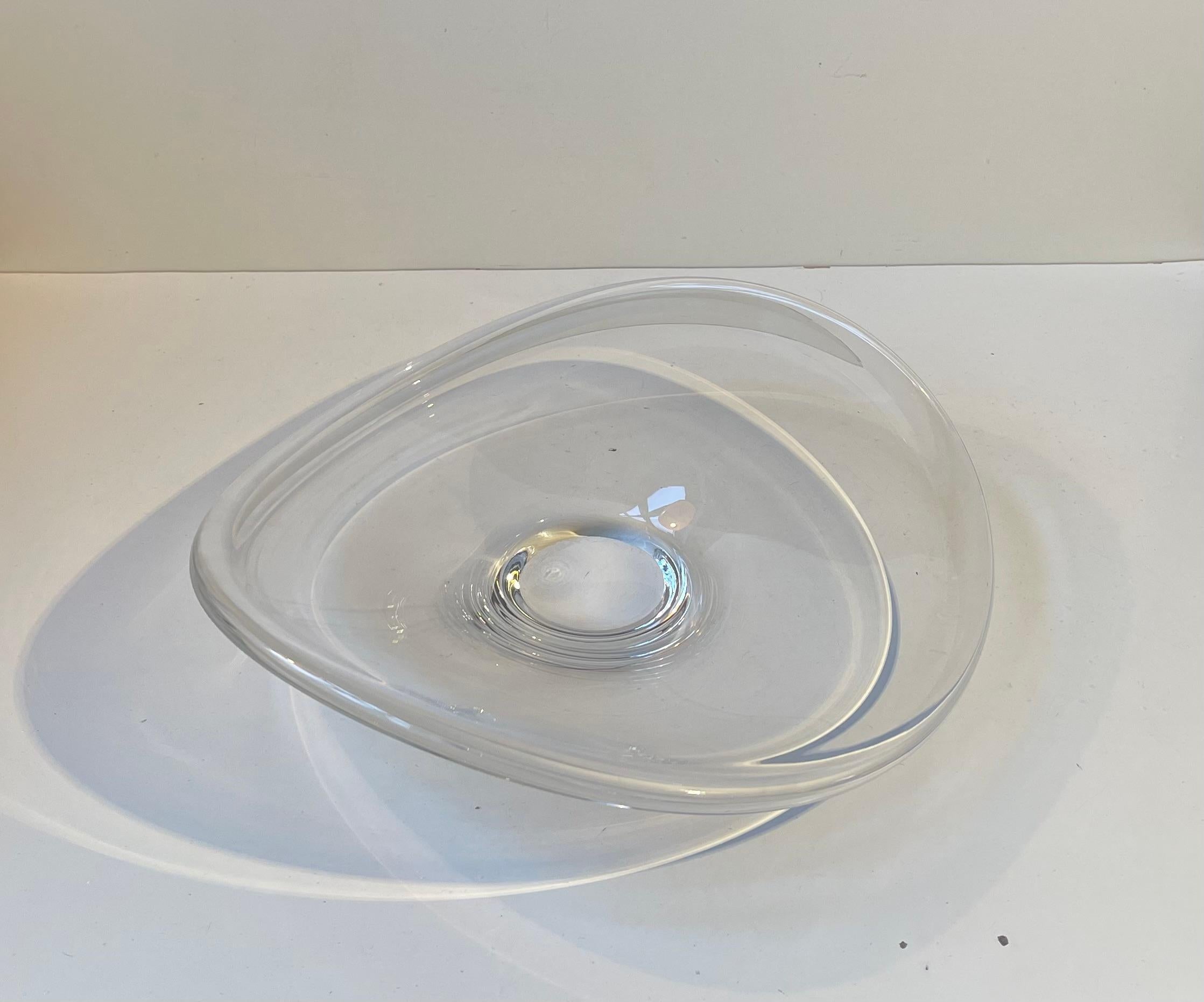 Ciotola in vetro a forma di centrotavola di Per Lütken per Holmegaard, anni '60 in vendita 1