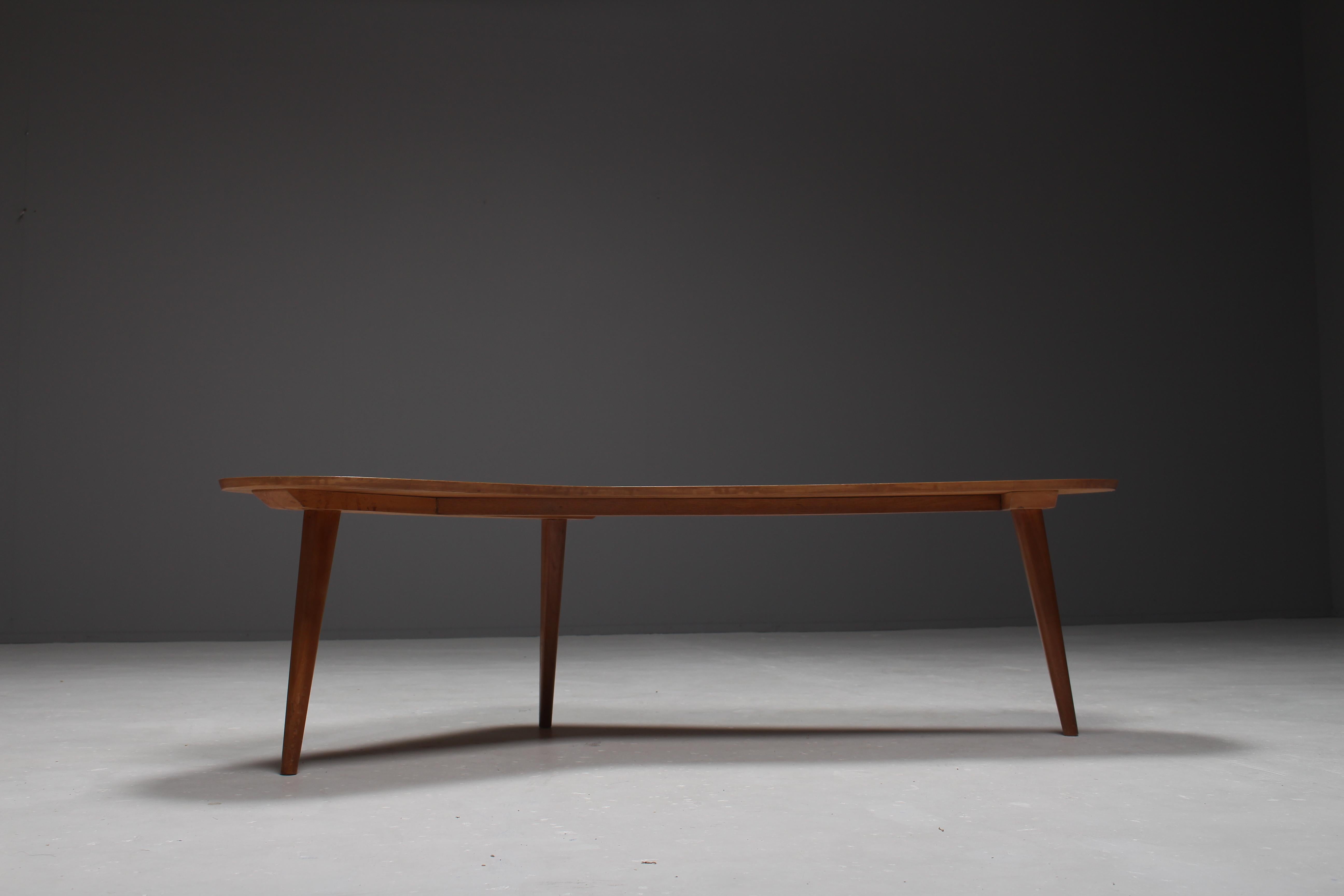 Beech Freeform Coffee Table by Bovenkamp Attributed to Aksel Bender Madsen, 1960s For Sale