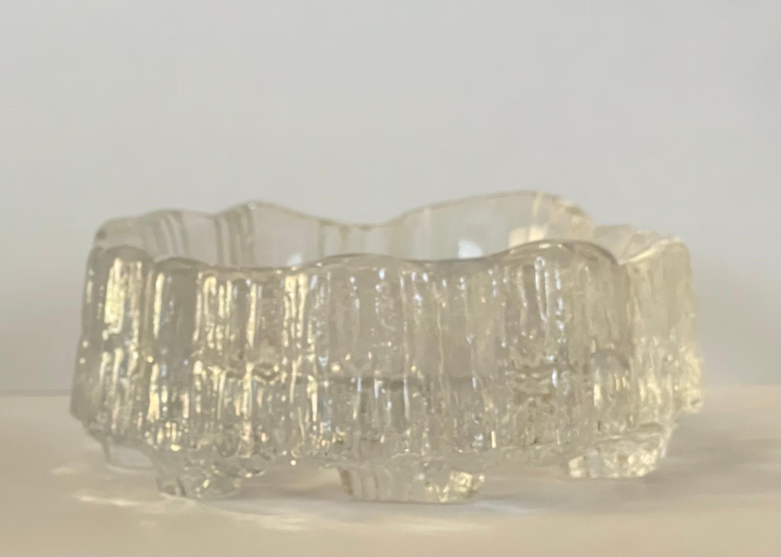 Hand-Crafted Freeform Crystal Iceberg Ashtray / Catch All by Tapio Wirkkala Iittala Finland For Sale