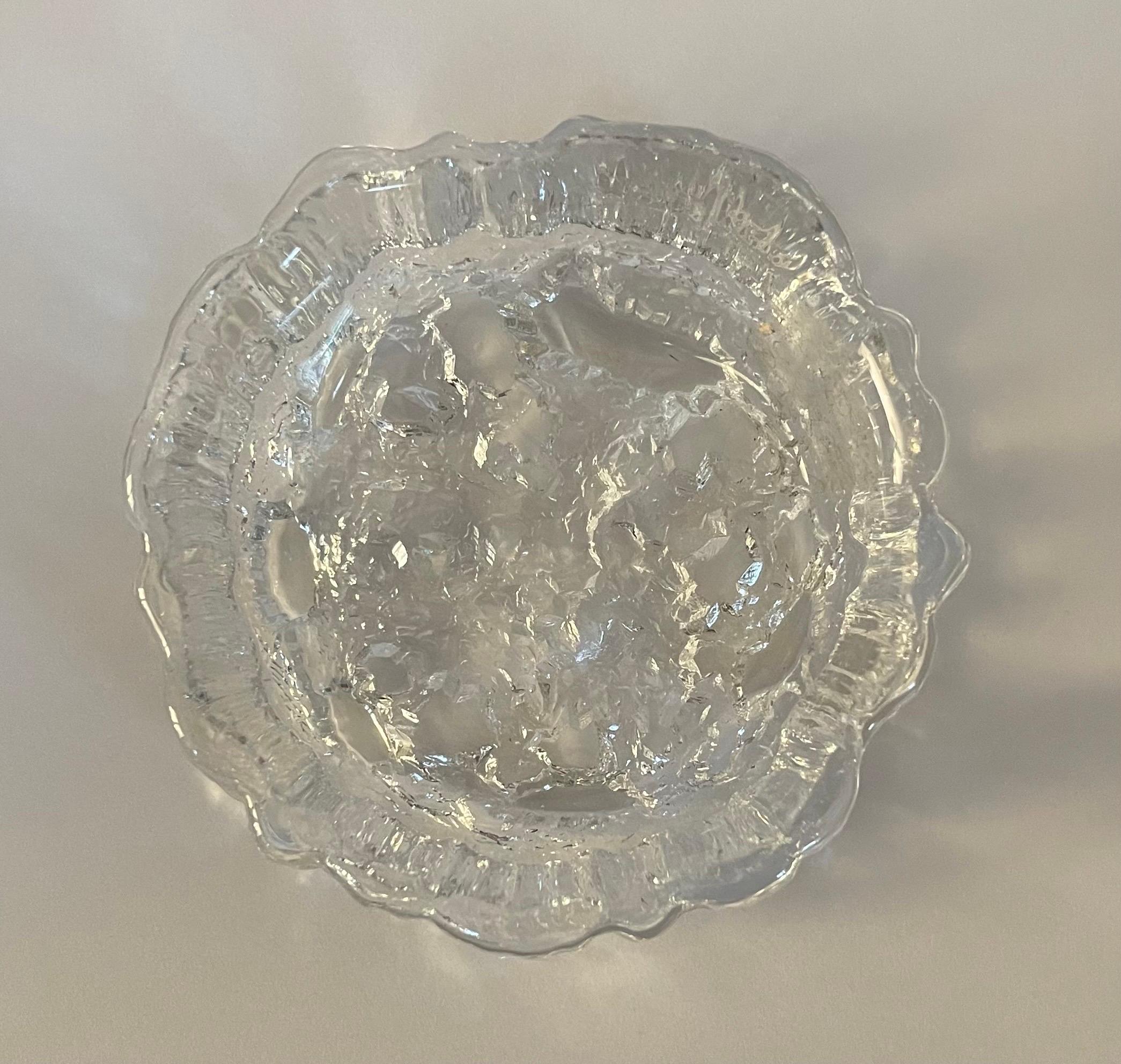 20th Century Freeform Crystal Iceberg Ashtray / Catch All by Tapio Wirkkala Iittala Finland For Sale