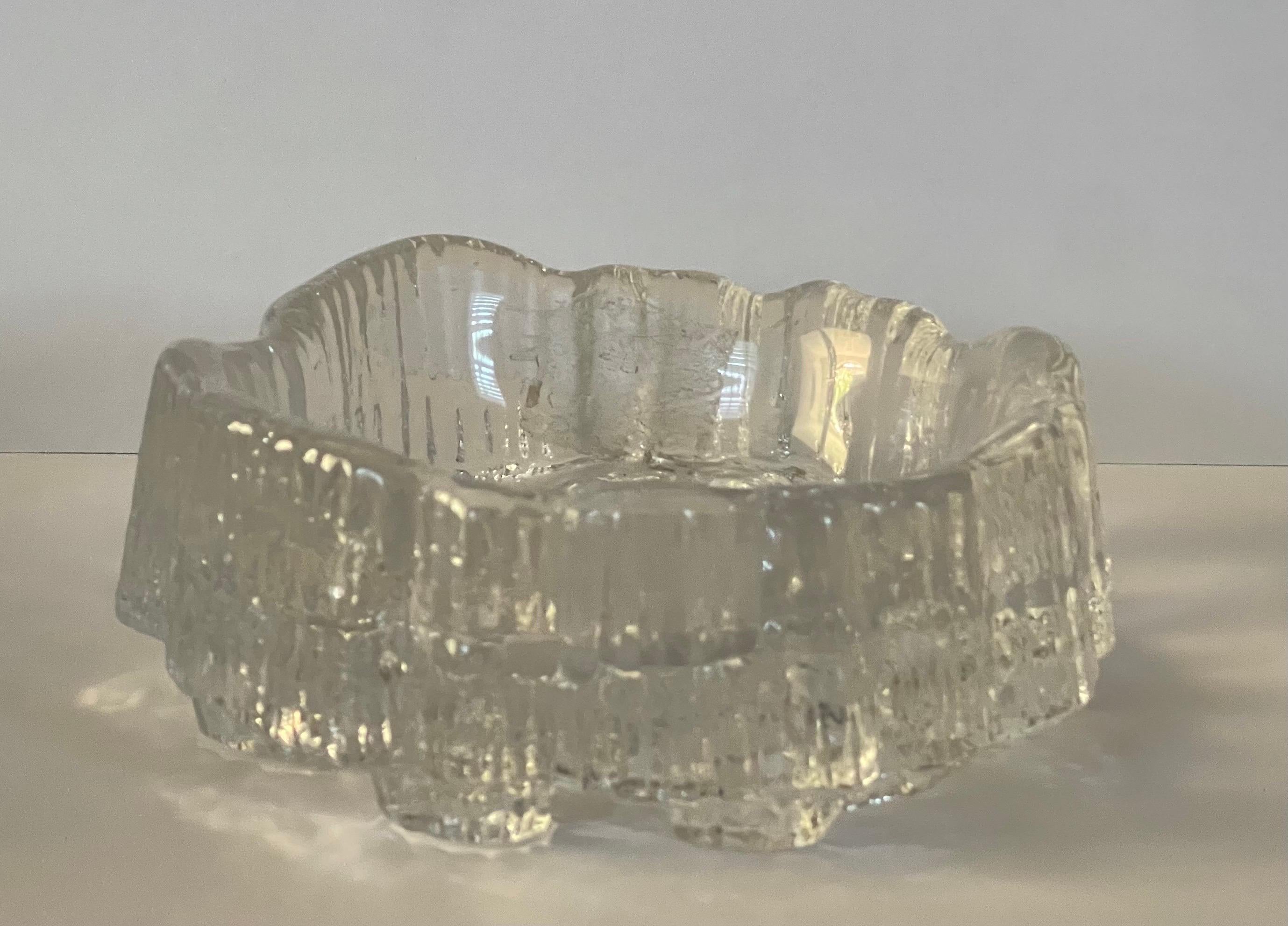 Freeform Crystal Iceberg Ashtray / Catch All by Tapio Wirkkala Iittala Finland For Sale 1