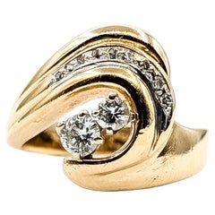 Freeform Diamond Ring in 14k Yellow Gold