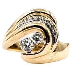 Freeform Diamond Ring in 14k Yellow Gold