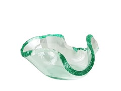 Freeform Green-Blue Glass 1960s Bowl by Erwin Burger