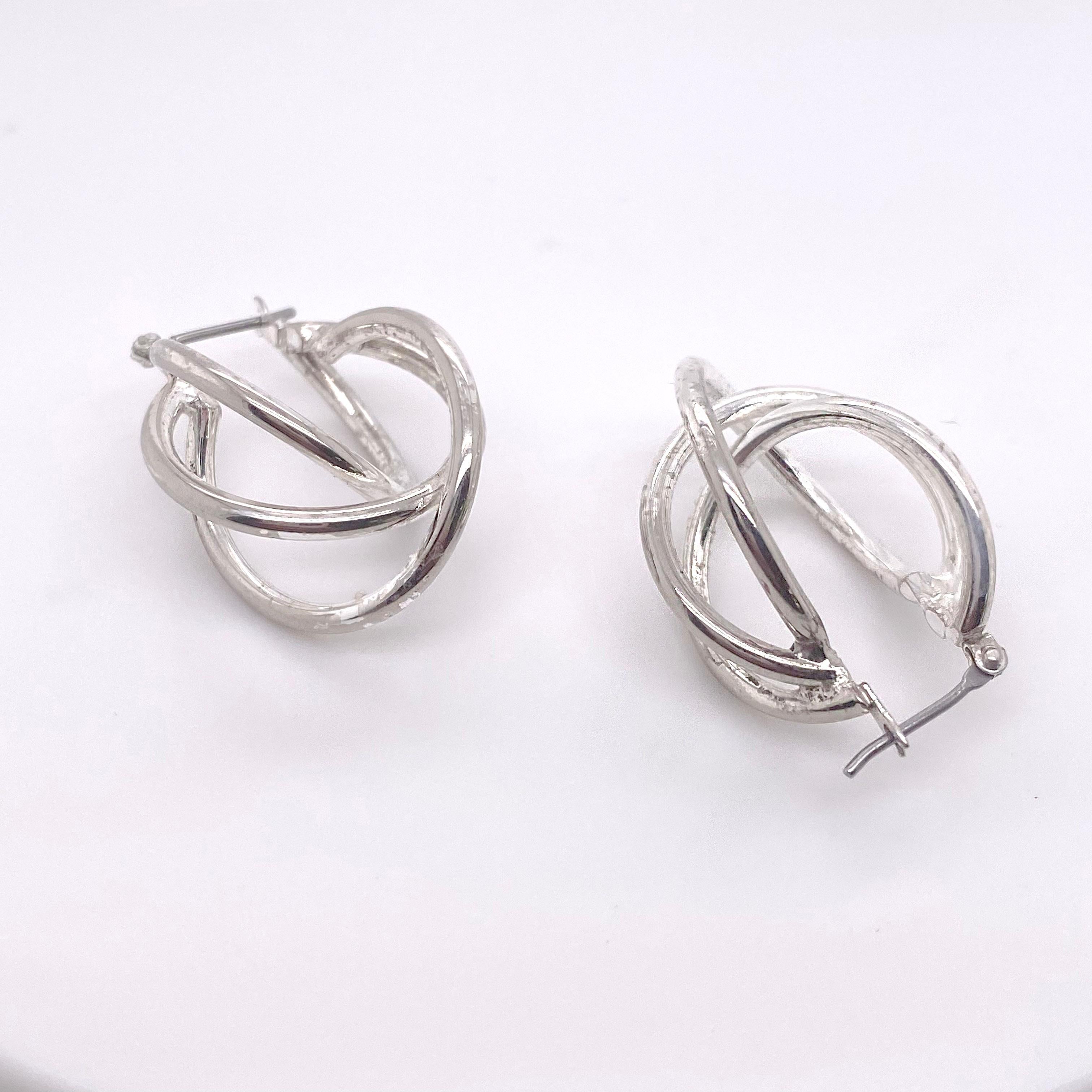 Frei geformte Ohrringe, Sterlingsilber-Ohrringe, ein Paar in Sterling (Zeitgenössisch) im Angebot