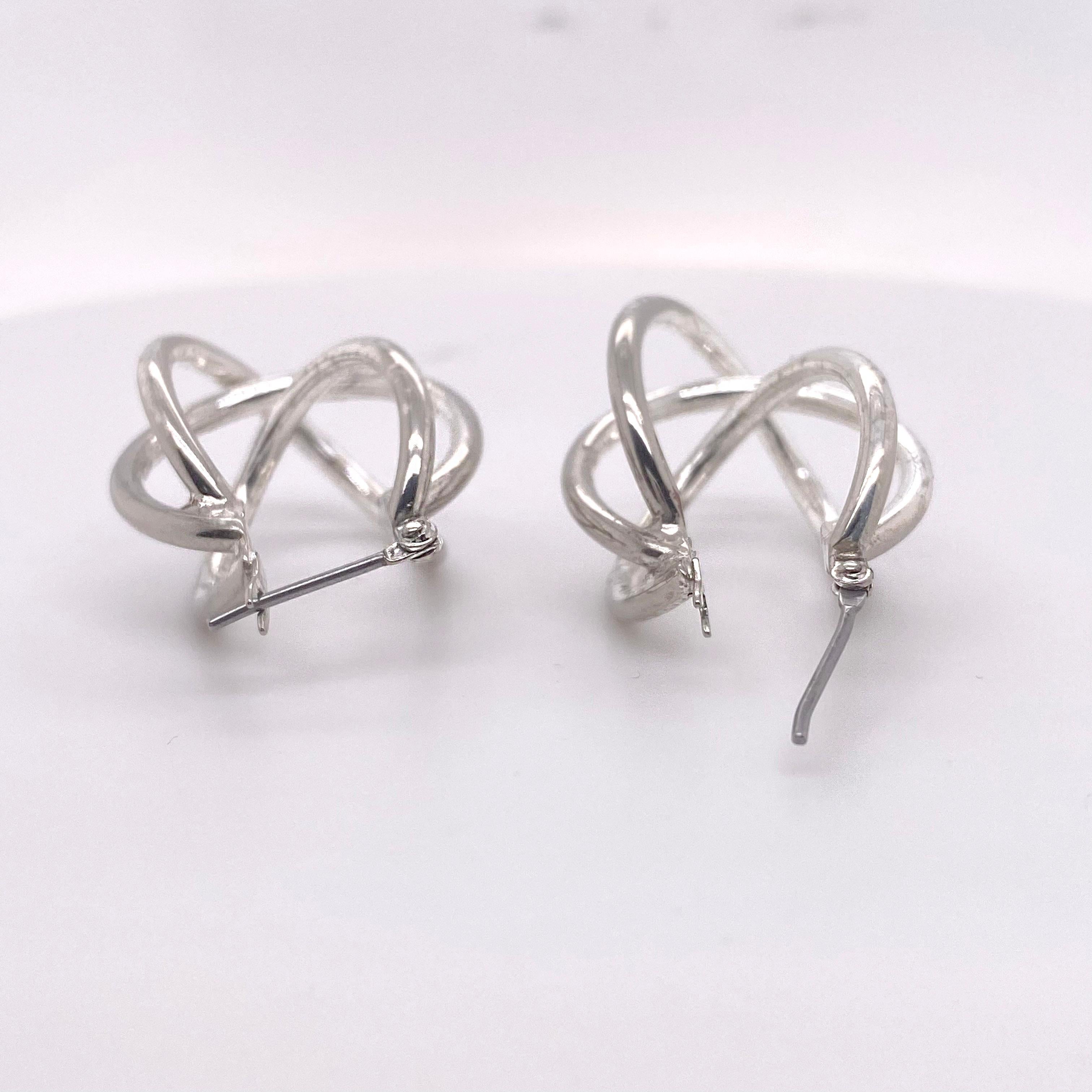 Frei geformte Ohrringe, Sterlingsilber-Ohrringe, ein Paar in Sterling im Zustand „Neu“ im Angebot in Austin, TX
