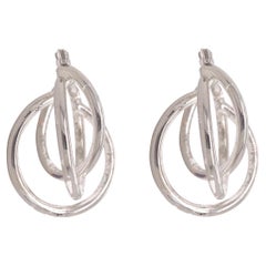 Freeform Hoop Earrings, Sterling Silver Earrings, One Pair in Sterling