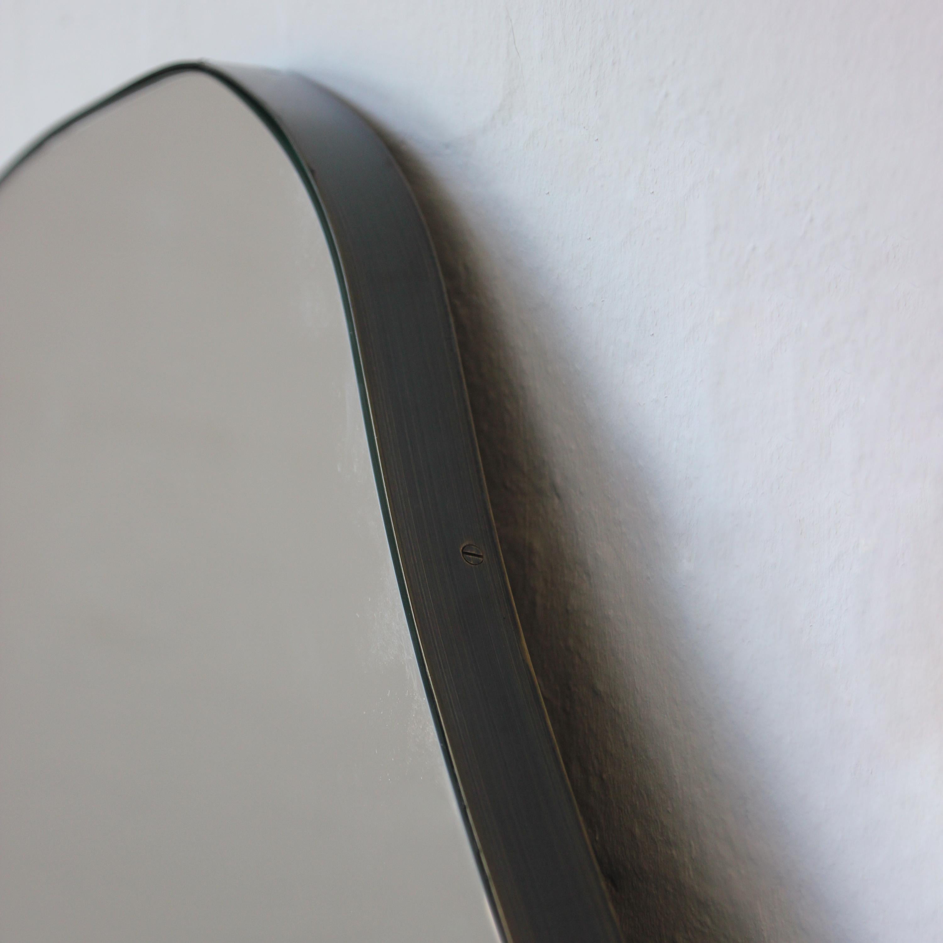 Freeform Irregular Shape Mirror with Bronze Patina Frame - C In New Condition For Sale In London, GB