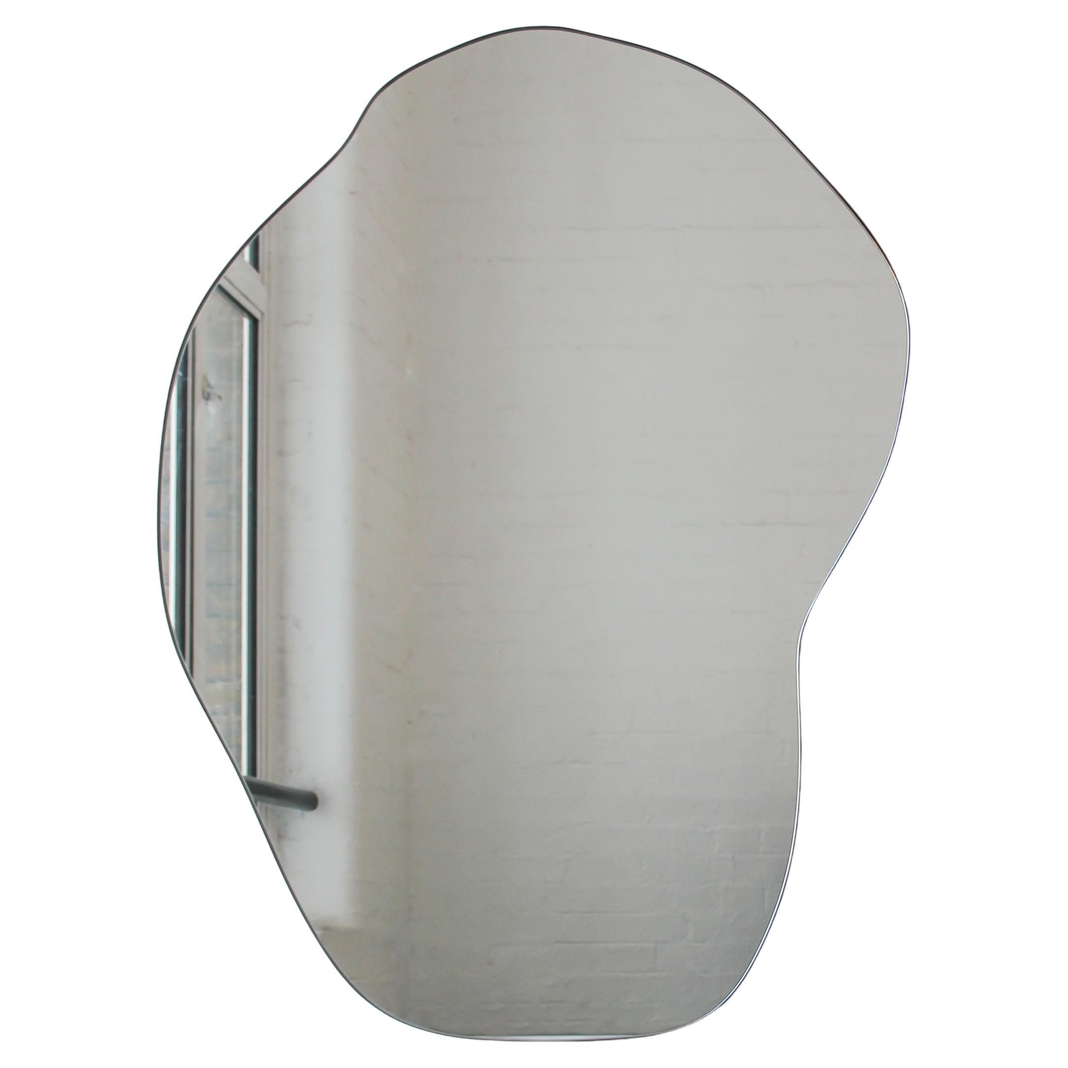 Freeform Irregular Shape Mirror with Bronze Patina Frame - C