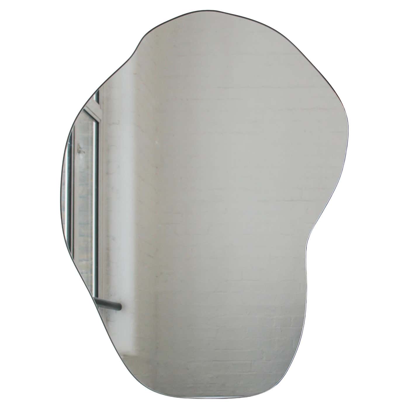 Freeform Irregular Shape Mirror with Bronze Patina Frame - C For Sale ...