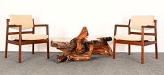 Freeform Live Edge Burl Redwood Modernist Coffee Table, Attr. to Daryl Stokes