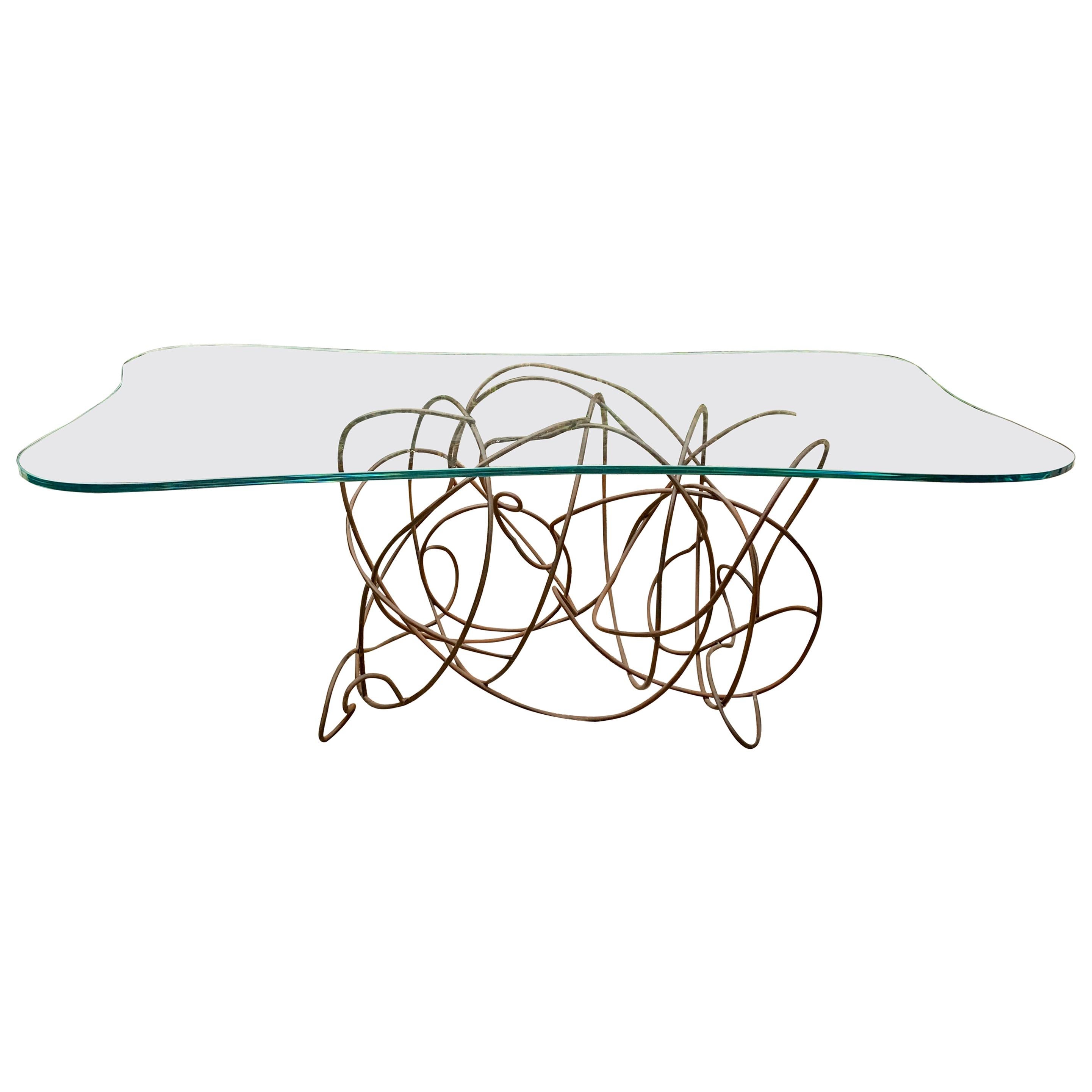 Freeform Metal Dining Console Table by Artist Patricia Larsen