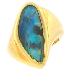 Freeform Opal Ring 18K Yellow Gold