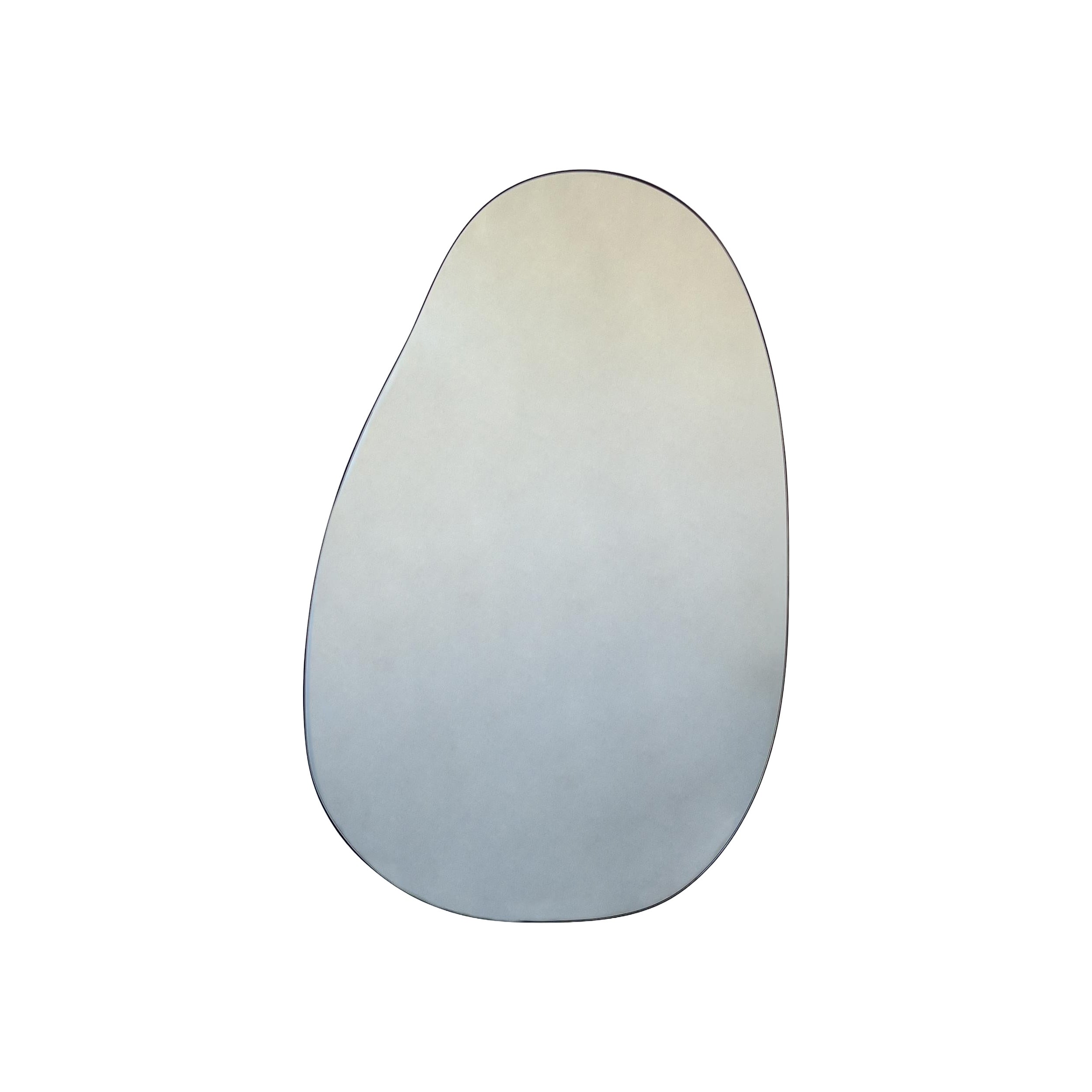 Freeform Organic Shape Mirror with Bronze Patina Frame - H For Sale