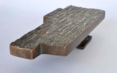 Push & Pull Bronze Door Handle Free Form with Brutalist Relief