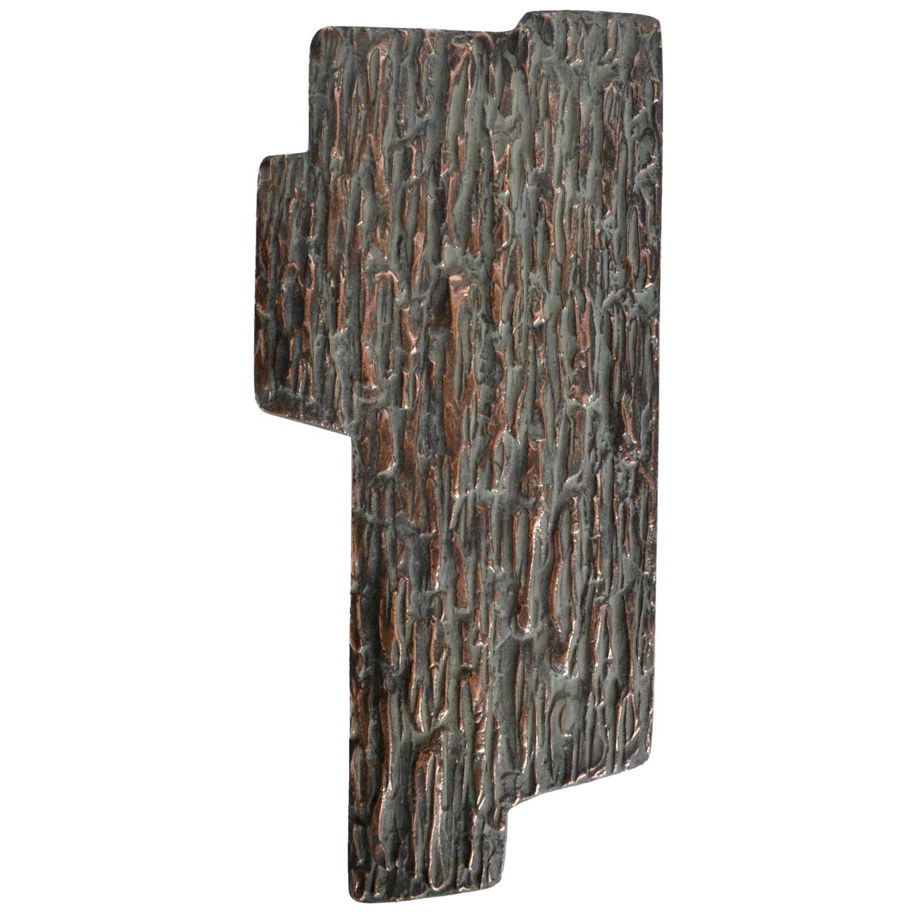 Push & Pull Bronze Door Handle Free Form with Brutalist Relief