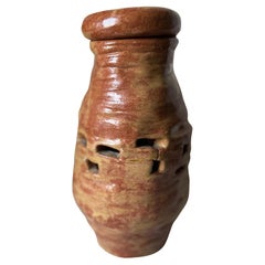 Vintage Freeform Red Stoneware Vase