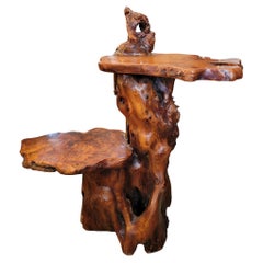 Freeform Root Wood Slab Pedestal Stand 