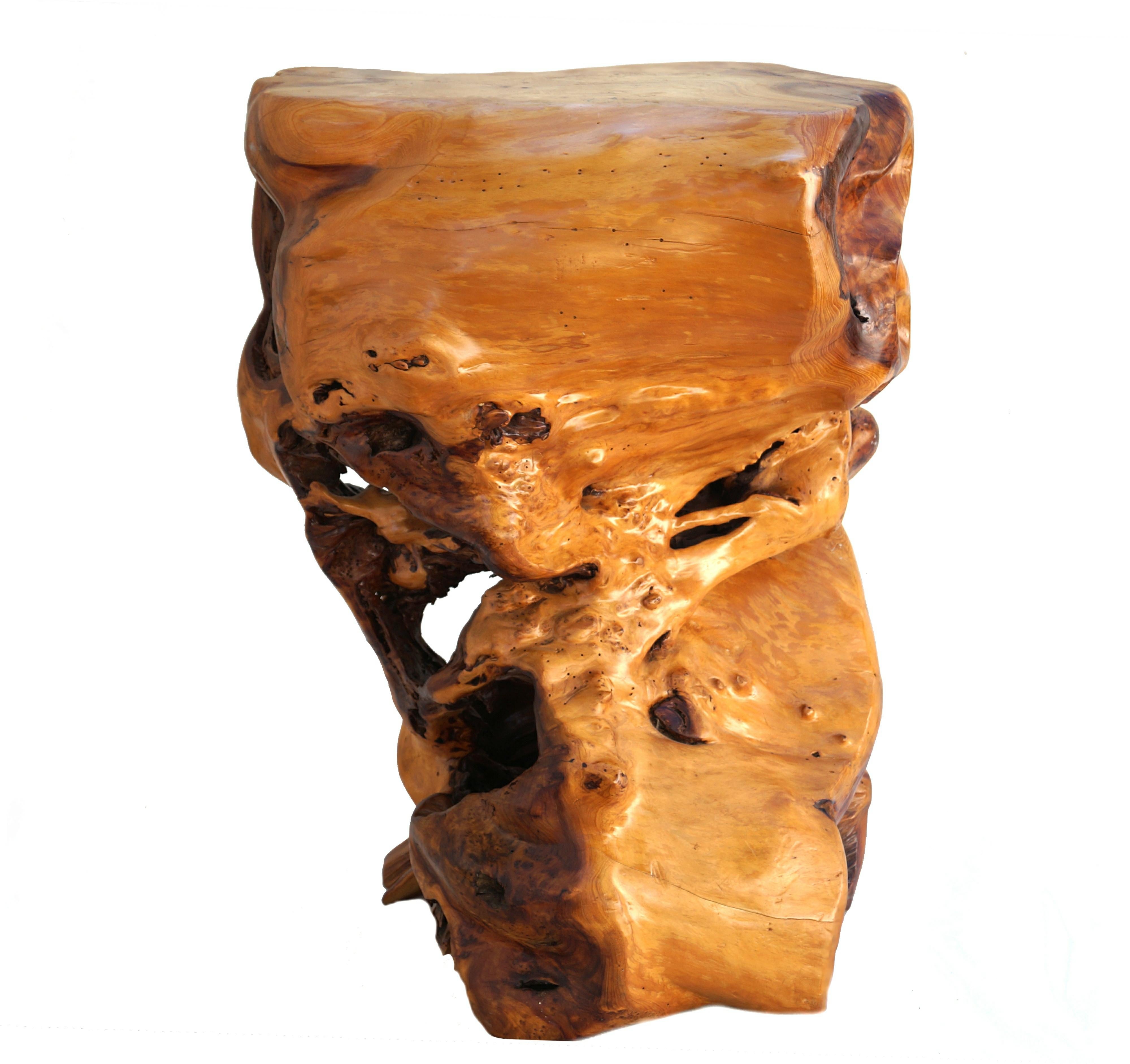 20th Century Freeform Sculptural Organic Natural Tree Root Wood Pedestal Plant Stand Table