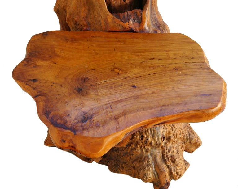 20th Century Freeform Sculptural Organic Natural Tree Root Wood Pedestal Plant Stand Table For Sale