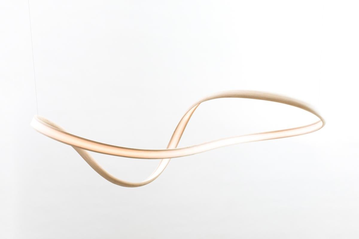 Mit Freeform XI setzt John Procario seine Erforschung stromlinienförmiger, wellenförmiger Formen aus handgeschnitztem Holz fort. Das Werk ist elegant in seiner Einfachheit von Design und Material.

John Procario wuchs in der Werkstatt seines
