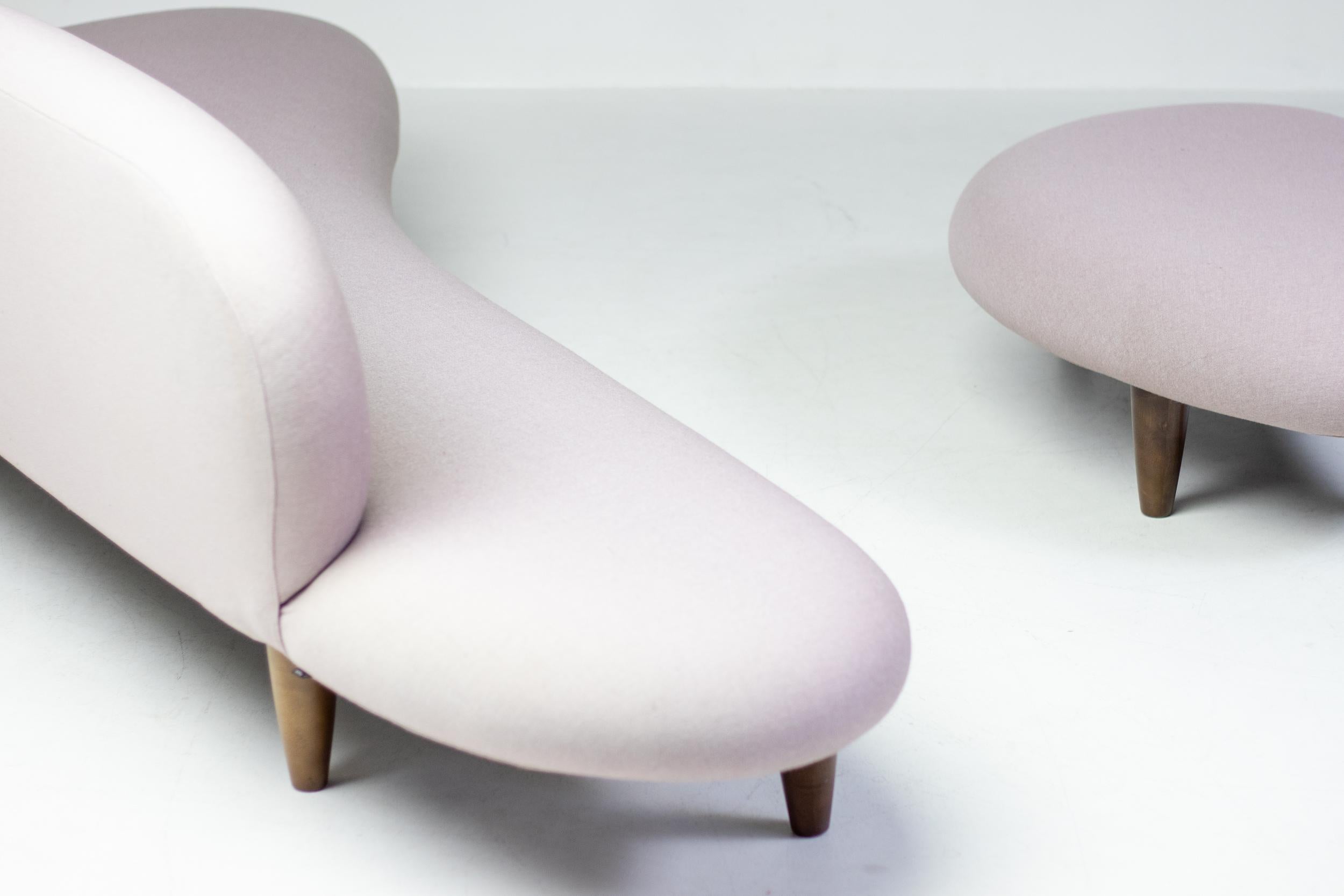 Japanese Freeform Sofa and Ottoman by Isamu Noguchi