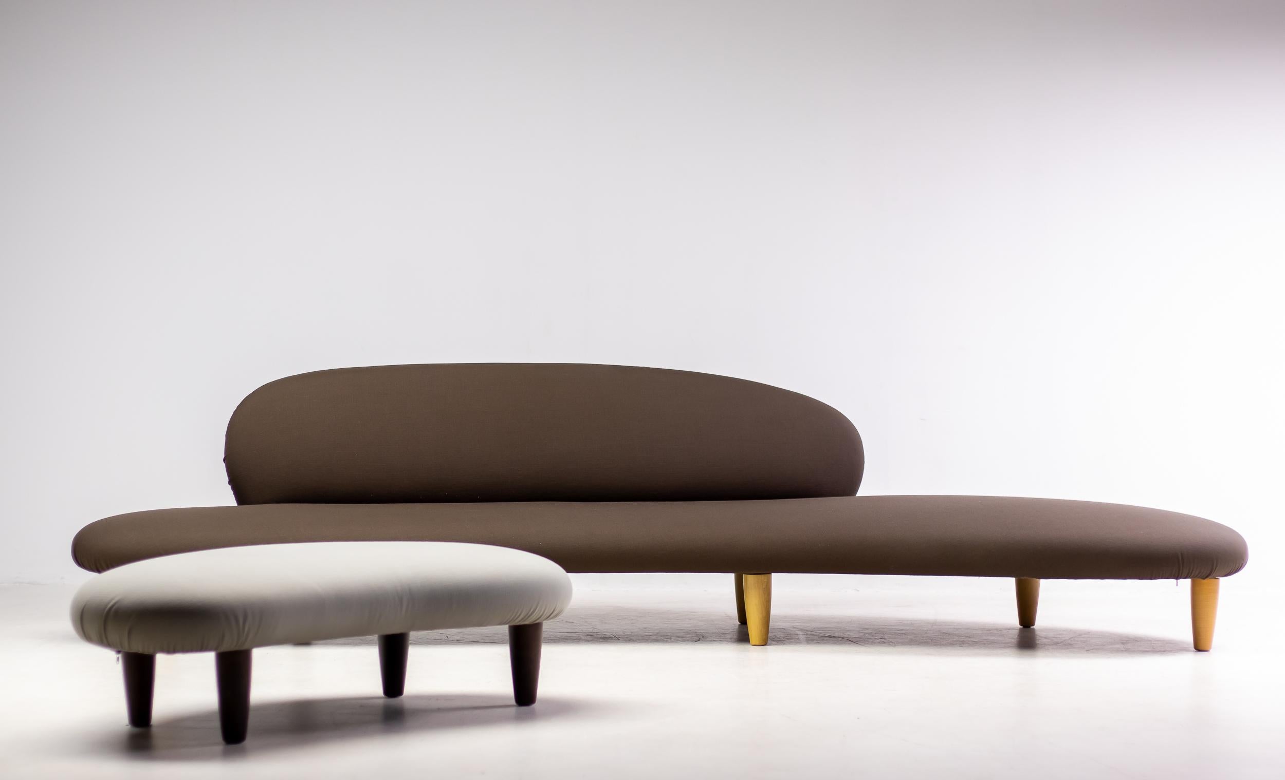 Mid-Century Modern Freeform Sofa and Ottoman by Isamu Noguchi For Sale