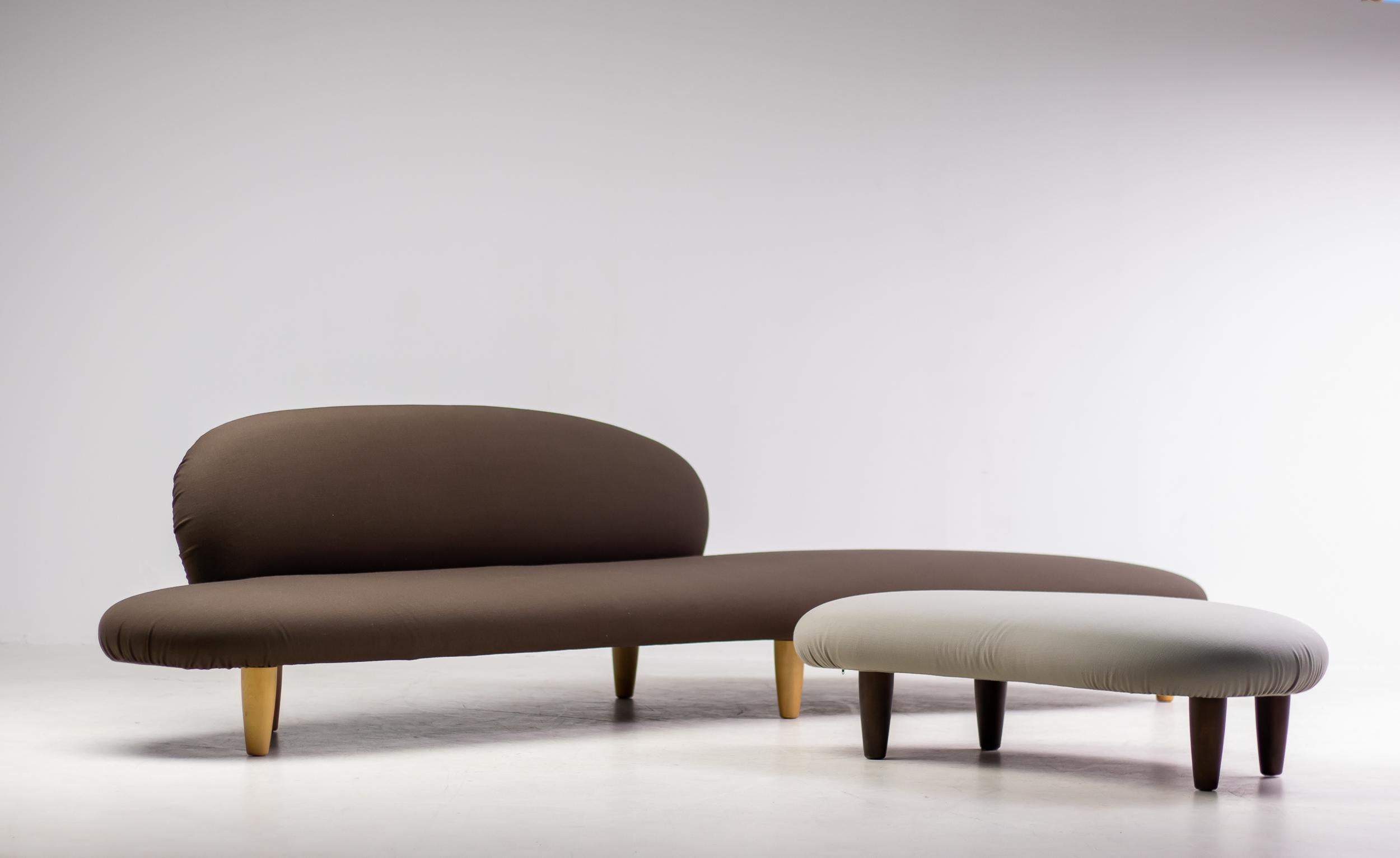 Japanese Freeform Sofa and Ottoman by Isamu Noguchi For Sale