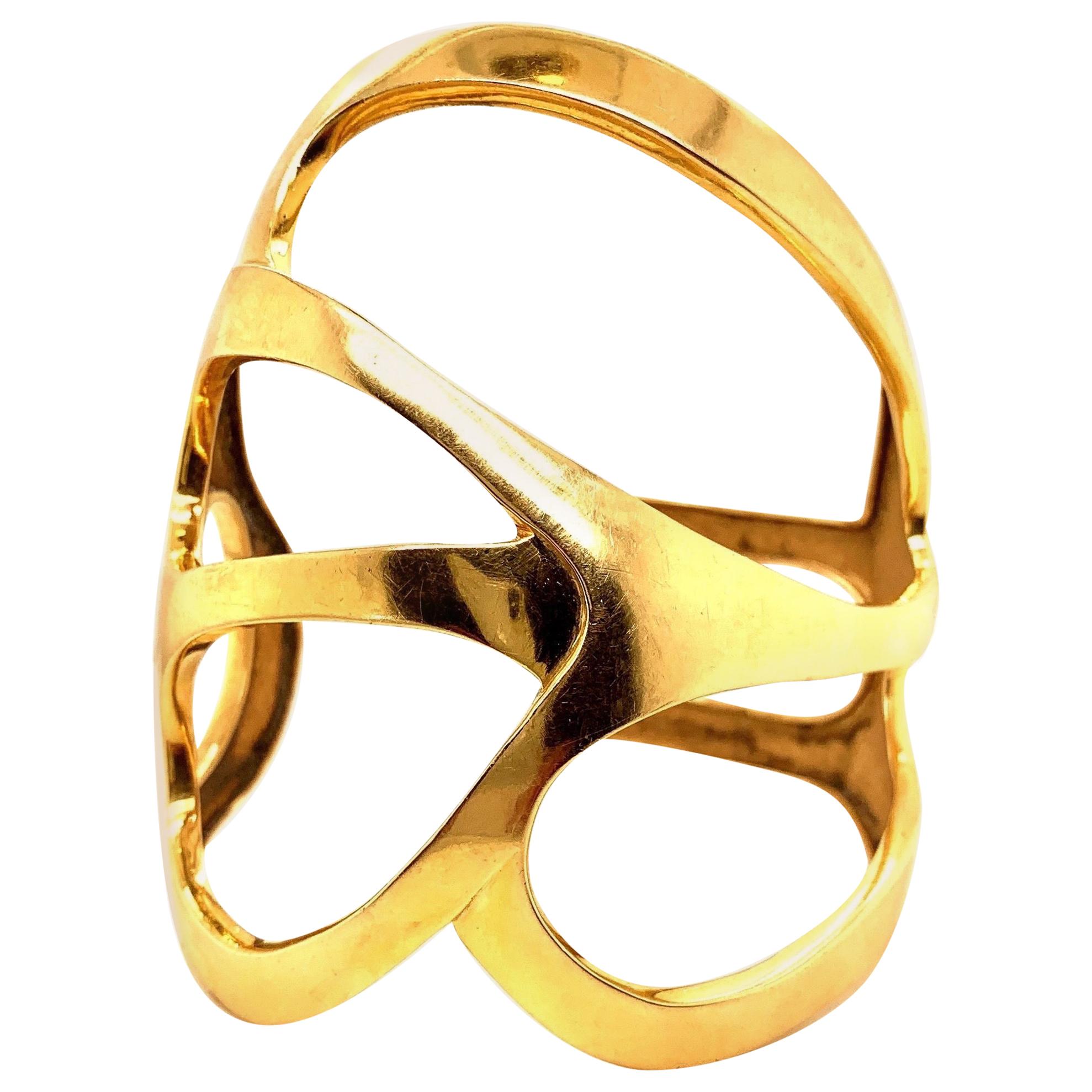 Manchette Freeform en or massif 18 carats