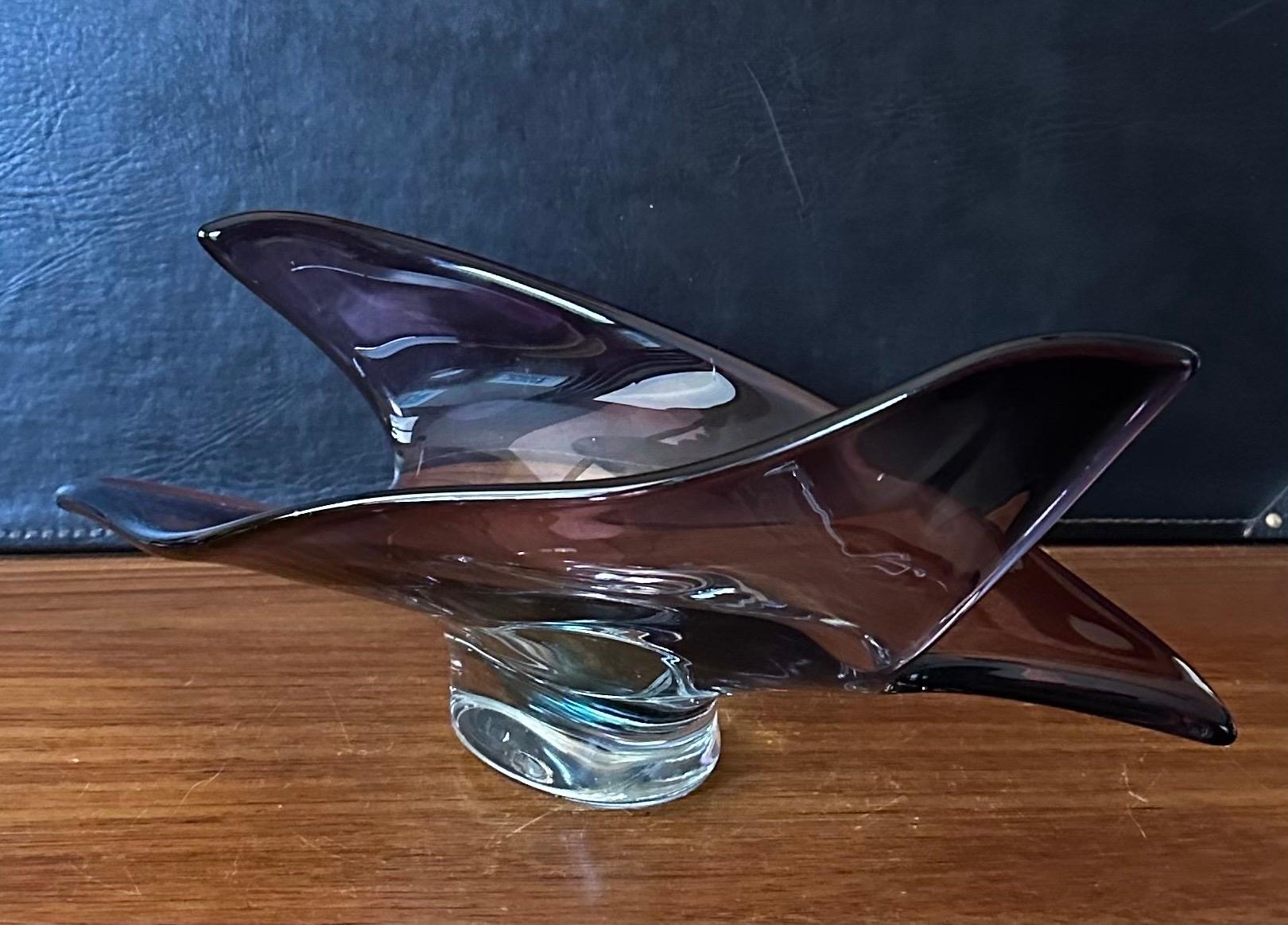 Freeform Somerso Glass Bowl / Centerpiece by Murano Glass For Sale 3