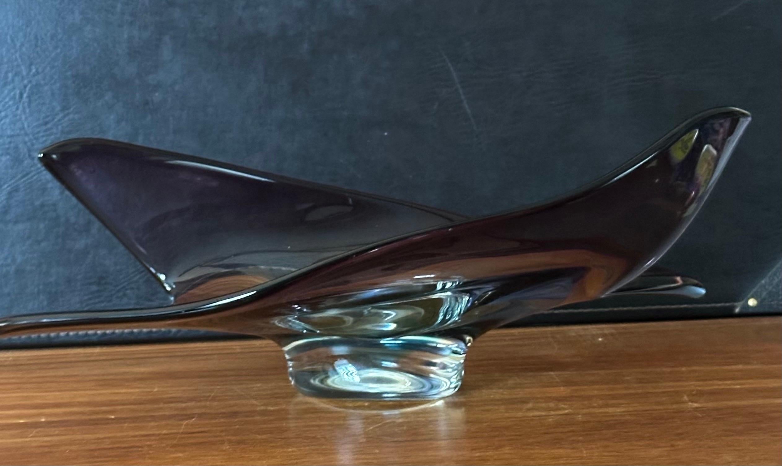 Freeform Somerso Glass Bowl / Centerpiece by Murano Glass For Sale 9