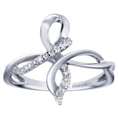 Freeform Sterling Silver and Diamonds Fashion Ring