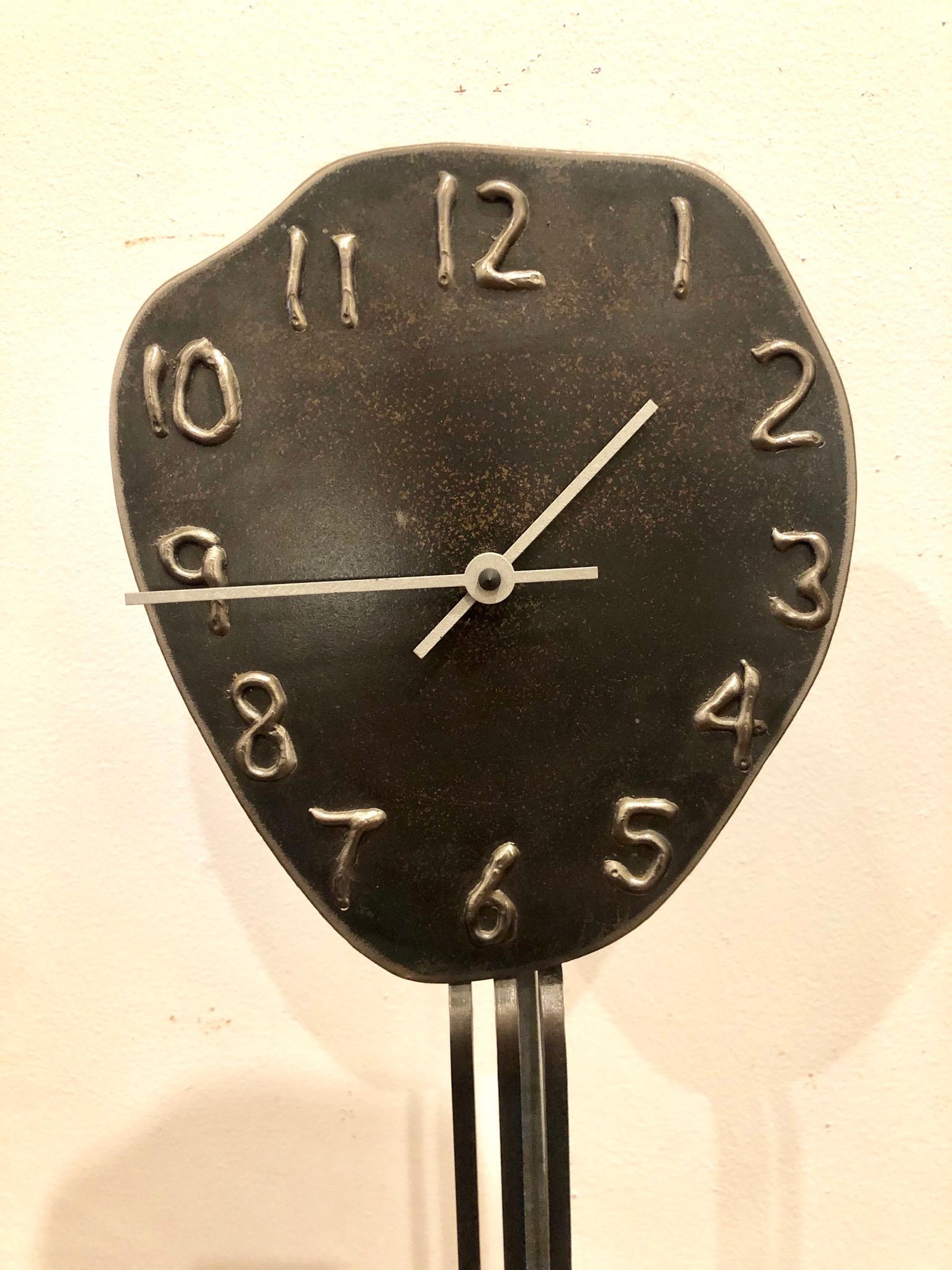 Freeform Tall Table Clock by Artist Jon Surriugarte California Design In Excellent Condition In San Diego, CA