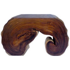 Freeform Thick Slab Acacia Wood Console