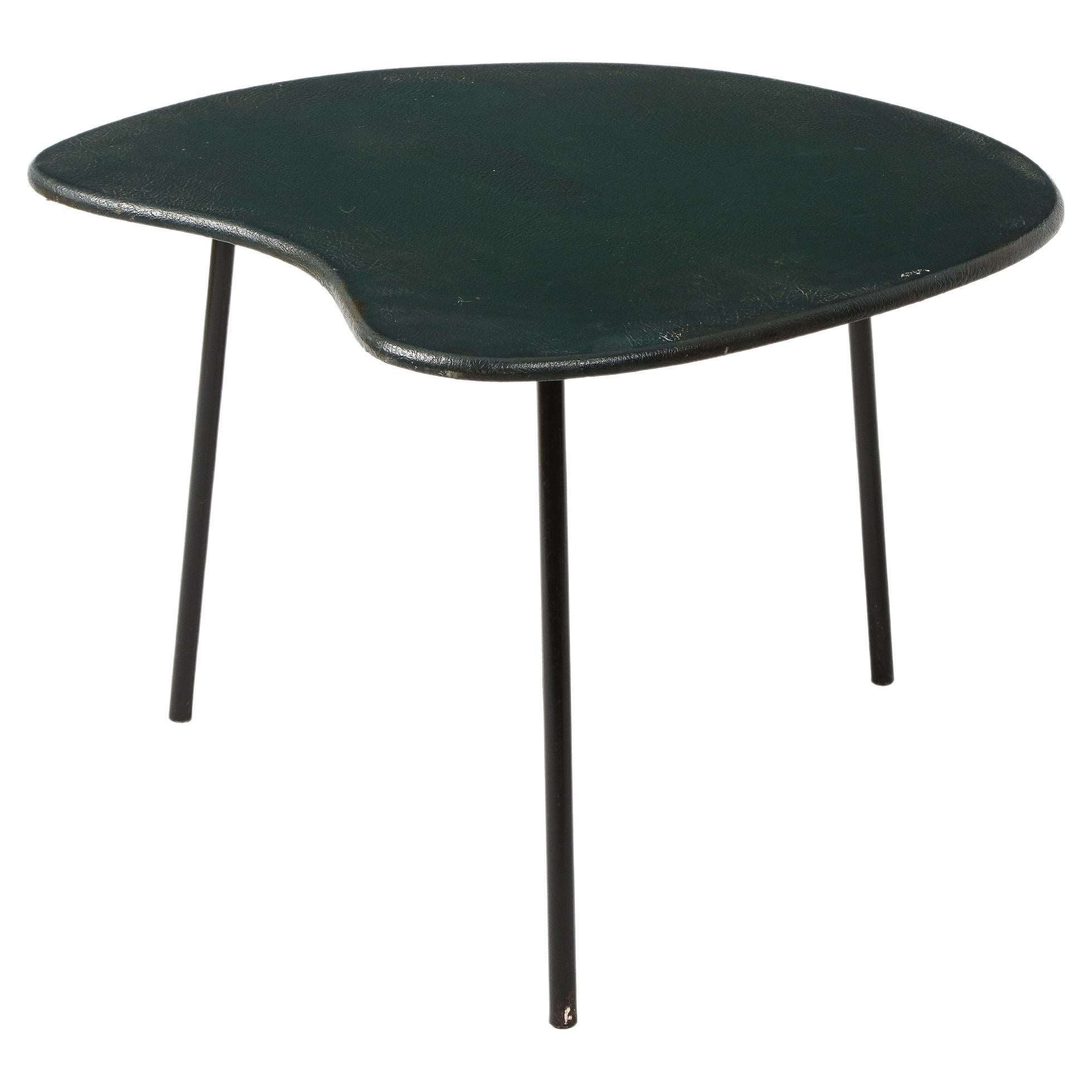 Freeform Vinyl 
Steel Side Table, France 1960
s