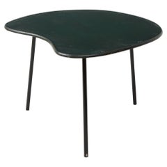Retro Freeform Vinyl & Steel Side Table, France 1960's