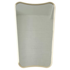 Miroir mural moderne de forme libre avec cadre complet en laiton, deux vintage
