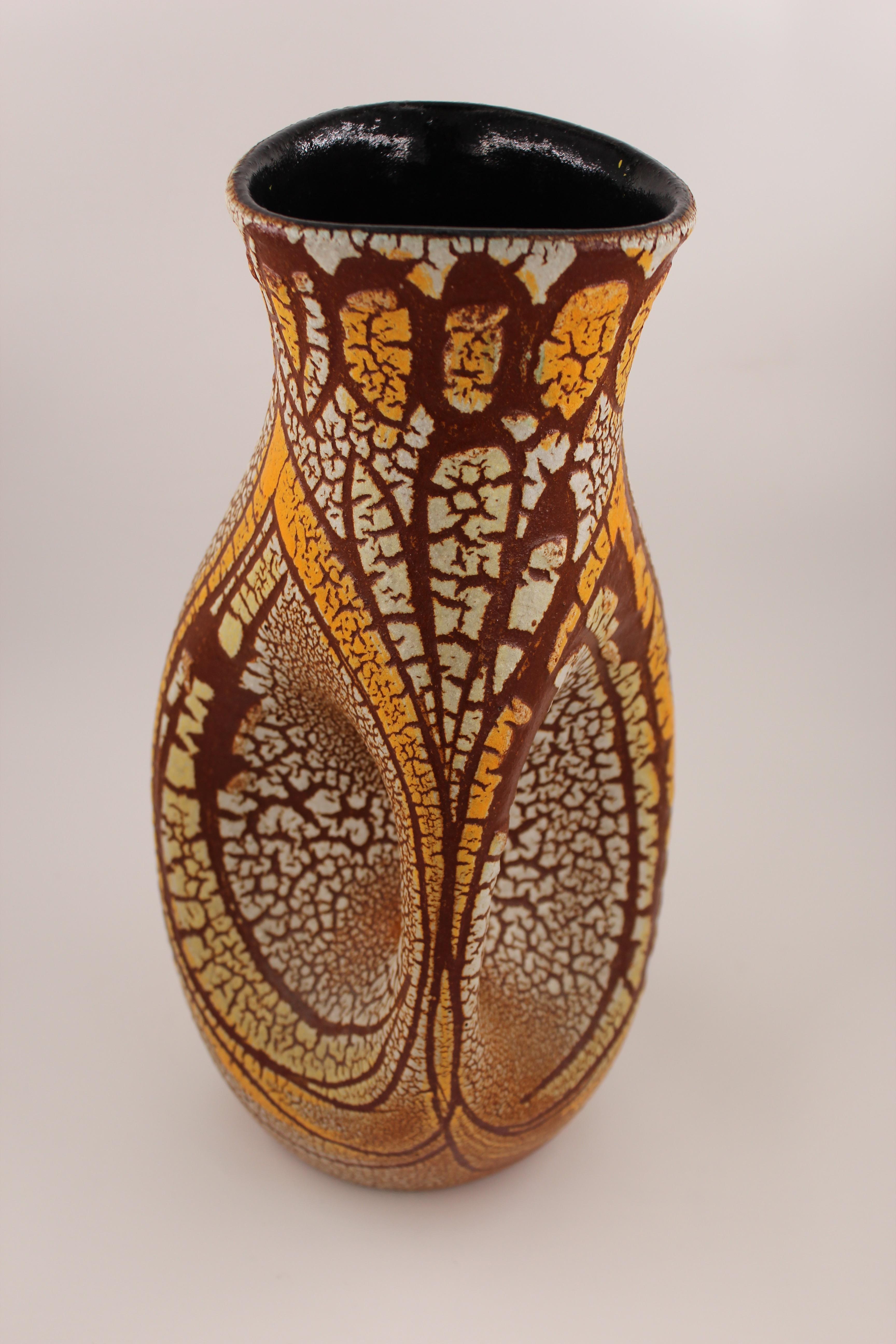 Mid-Century Modern Freeform Vase by Les Potiers d'Accolay, France, 1950