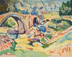 Italian landscape - Oil Paint on Canvas, Fauvist, Dutch Artist, Colorful