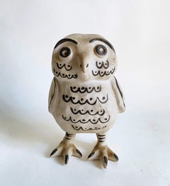Freeman Lederman Hand-Painted Ceramic Owl Figure -- Picasso Influence