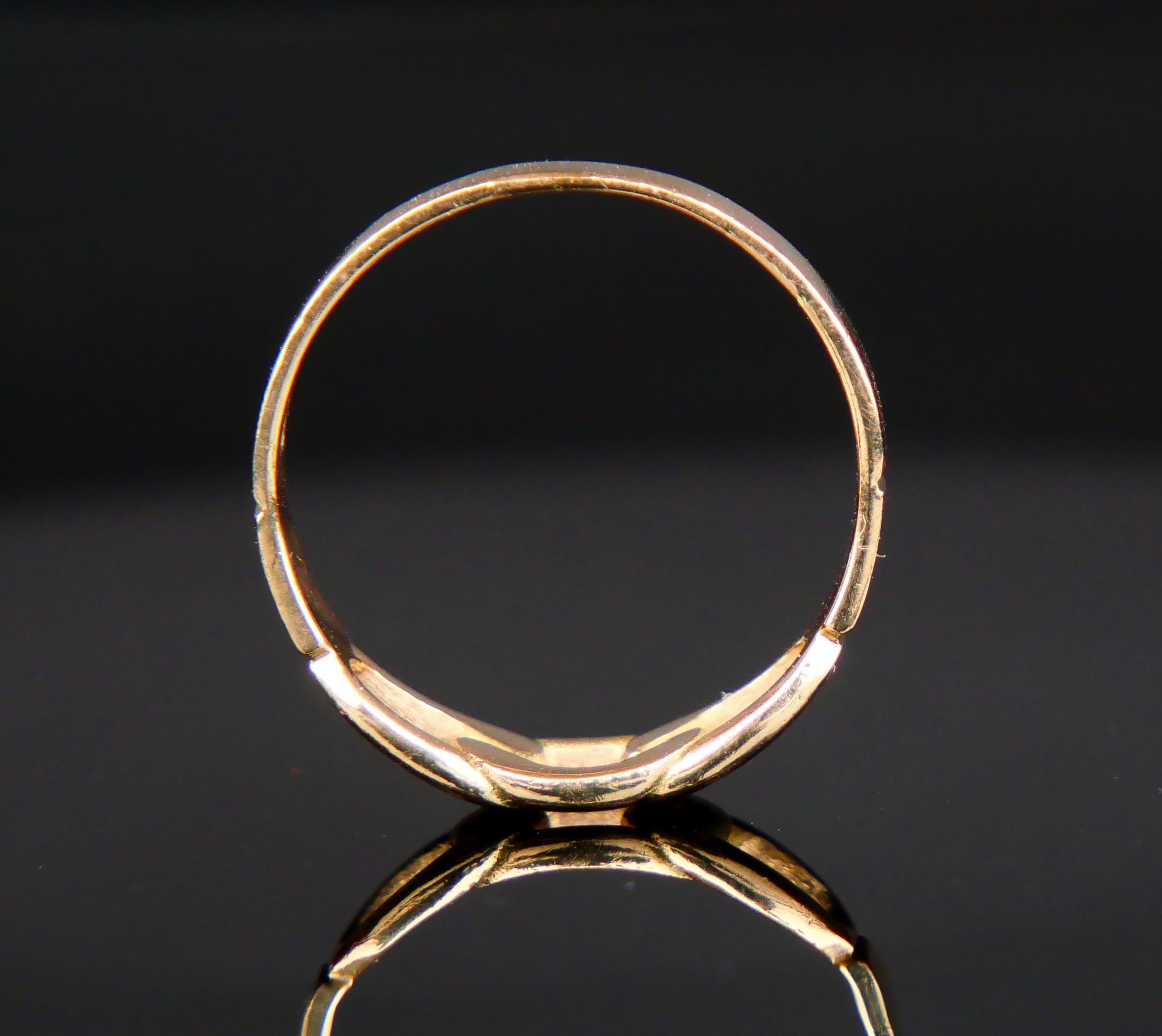 Women's or Men's Freemason Men Ring Odd Fellows 3 links solid 18K Gold Ø 8.5 US / 3.2 gr For Sale