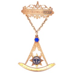 Franc-maçonnerie Badge/Pin ancien en or:: Aberdeen Lodge 1927